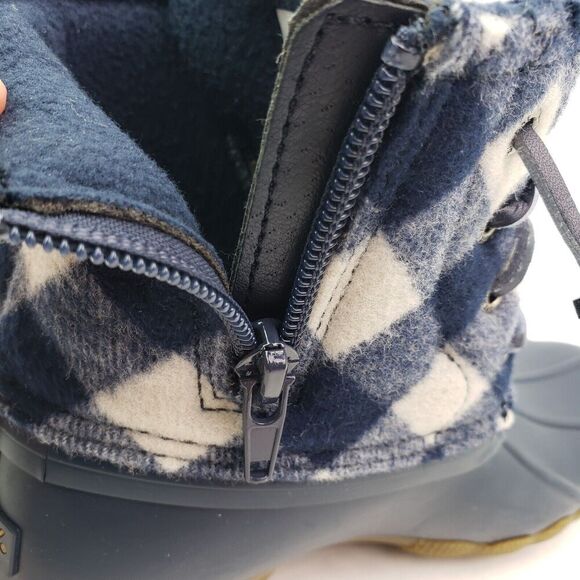 Sperry Top Sider Saltwater Youth Size 1Y Blue Plaid Wool Waterproof Duck Boot - Picture 10 of 12